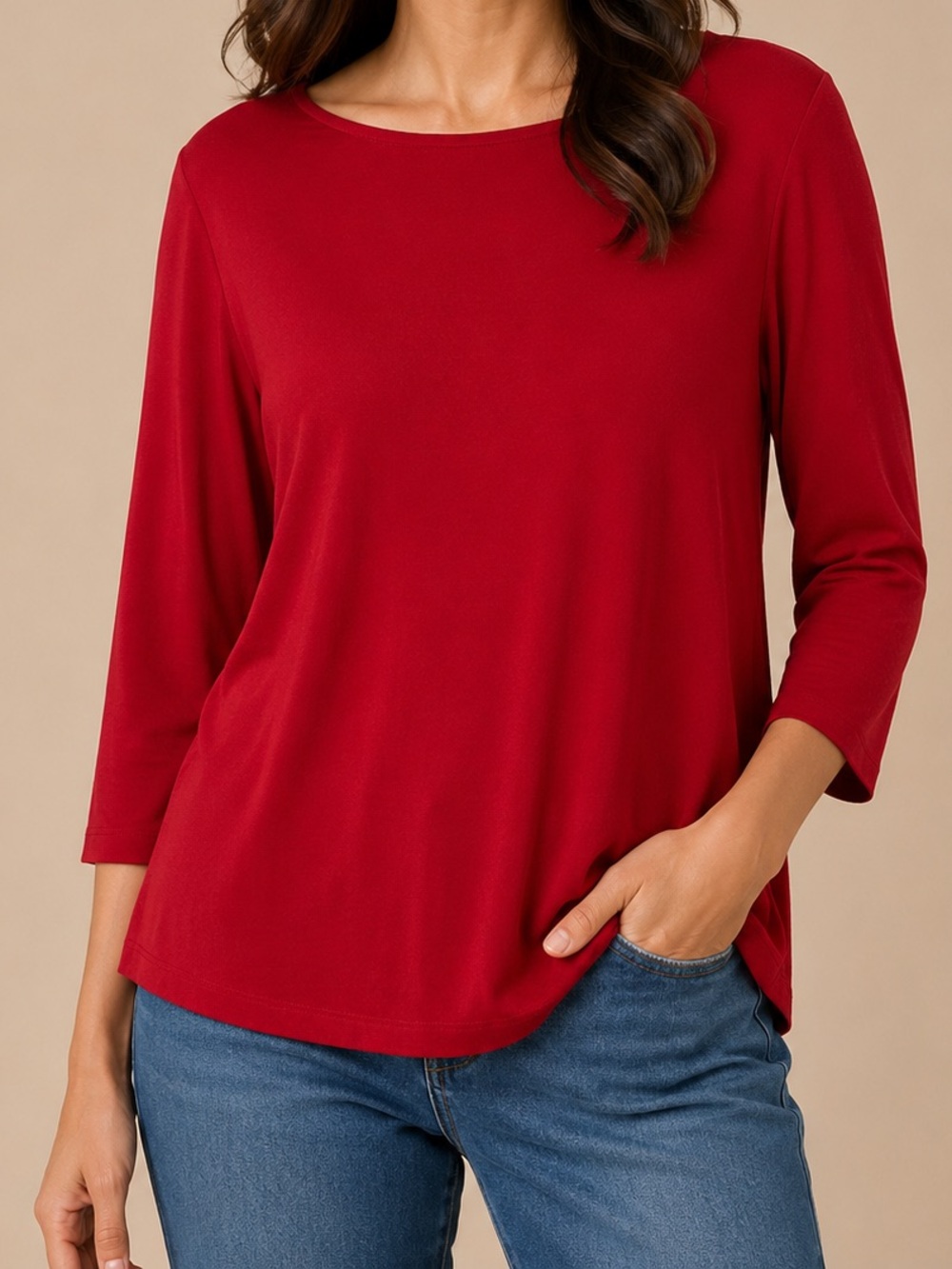 Talbots | Classic Red 3/4 Sleeve Tee | Size L | NWOT | Casual Classic Layering